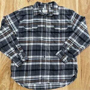 Jachs Heavyweight Gray and Mustard Plaid Flannel